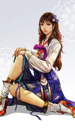 穿朝鲜族服装的美女_1