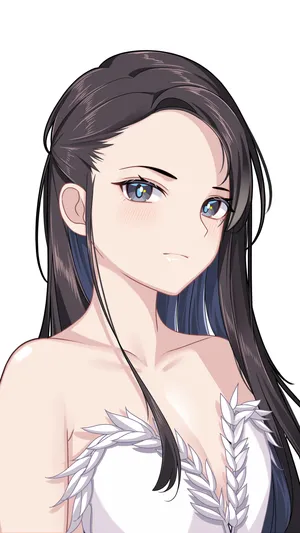 长发好看的抹胸装动漫女生