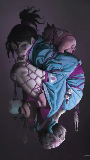 日式捆绑艺术的动漫和服少女