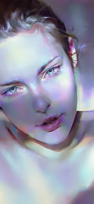写实欧美清纯美女人像插画
