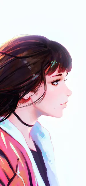 简洁画风动漫时尚少女人像高清_1