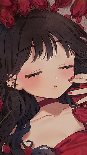 接上篇，闭眼的玫瑰动漫少女_1