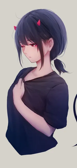 小恶魔动漫少女手绘