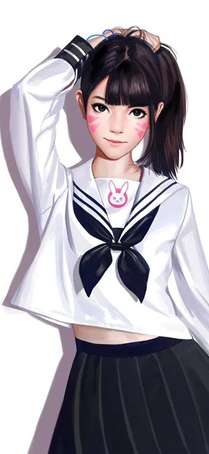 穿校服的纯情动漫女孩