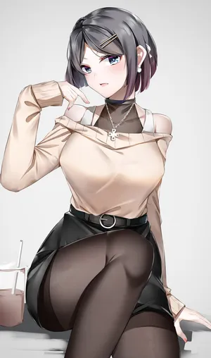 短发穿丝袜的时装动漫少女_1