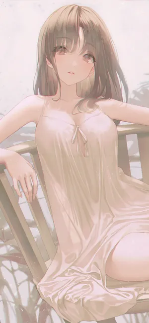 穿蕾丝睡裙的动漫长发少女第1张