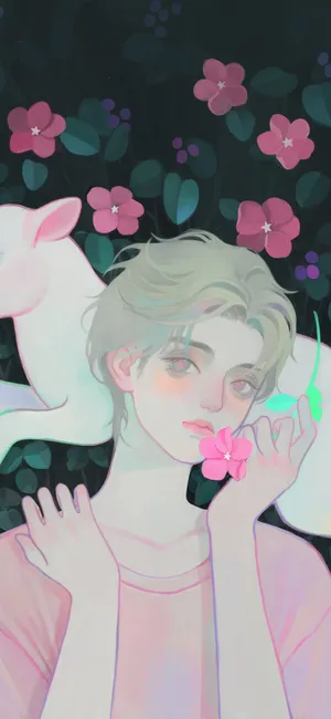 粉粉的手绘动漫男生创意第1张