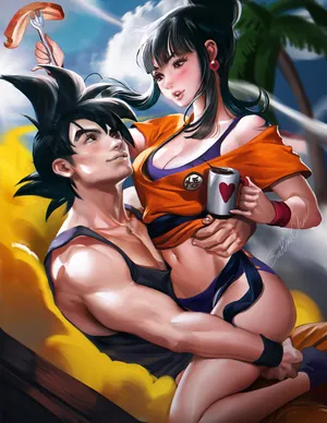 3D手绘七龙珠漫画人物“孙悟空”的，画面有点污