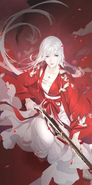 拿着火枪的白头长发没少女