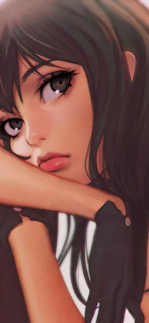 欧美动漫大眼美女头像IPHONEX壁纸图片