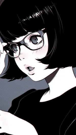 带眼镜的短发动漫女生个性_1