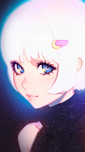 白发动漫大眼女孩手机桌面_1