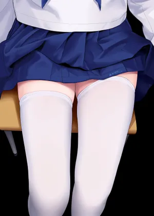 白色过膝袜 水手服 养眼美腿4k动漫 竖屏