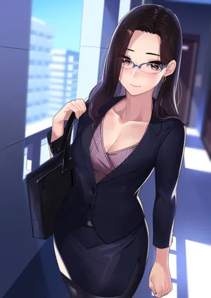 女孩 上班族 眼镜 包臀裙 西装 2k动漫