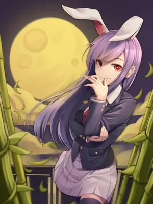 红色眼睛 兔子耳朵 长头发动漫少女4k超高清竖屏_1
