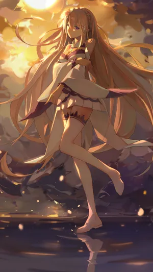 长发美腿动漫少女