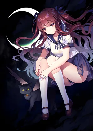 月 二次元动漫少女第1张
