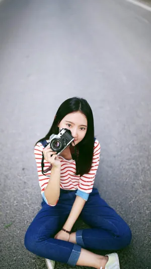 清新文艺女孩个性路面写真