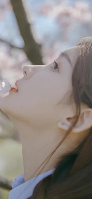 眉眼带笑,嘴角含花