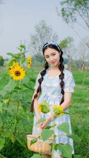 可爱向日葵女孩