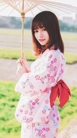 日系大眼美女和服写真