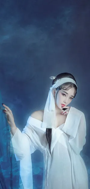 古风美女写真东方神韵白衫女子