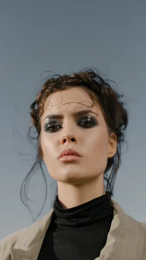 浓浓烟熏妆的欧美美女模特人像