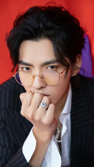 帅气男孩吴亦凡金丝眼镜写真