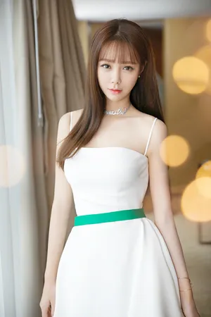 沈梦辰清纯白色裙子写真