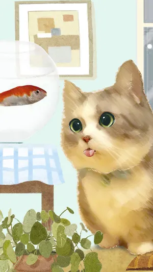 可爱猫咪超萌插画