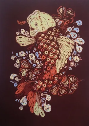 画画  插图  动物  艺术品  鱼  模式  领带染艺术  艺术  花  材
