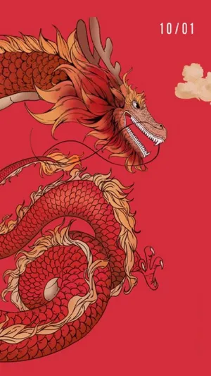 中国龙与你一起欢度国庆