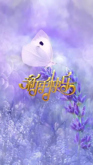 薰衣草花海里的祝福