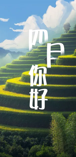 清新简约四月你好_1