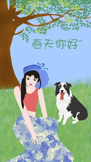 春天你好叙事性插画