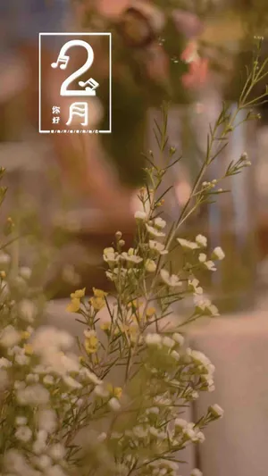 2月你好小清新花朵背景图