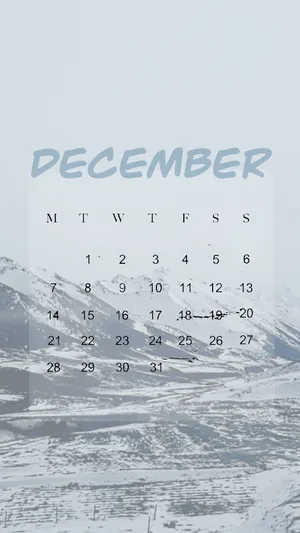 2020年12月唯美雪山日历