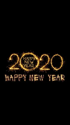 2020年新年快乐绚丽艺术字第1张