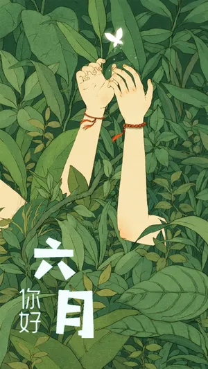 六月你好,绿丛插画_1