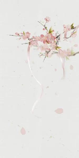 古风唯美意境桃花插画