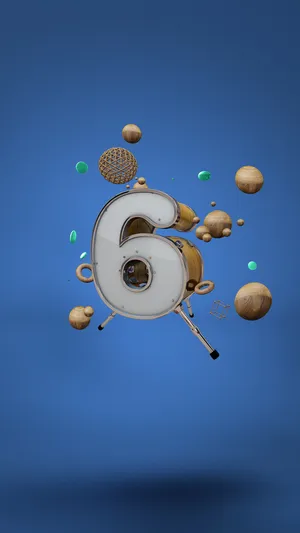 倒计时实木质感创意3D立体数字6