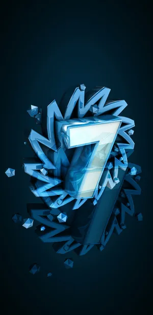 倒计时金属质感3D数字7