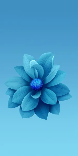 小米6X冰川蓝花朵内置壁纸