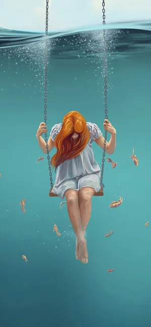 摇摆女孩艺术插画
