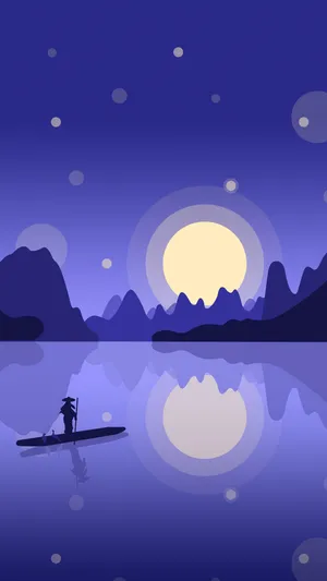 场景渐变山水梦幻插画_1