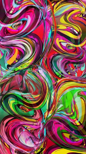 彩色漩涡水彩画_1
