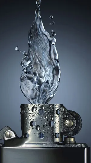 抽象水和Zippo打火机