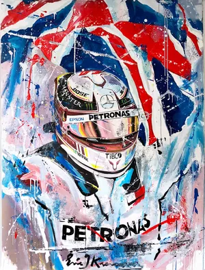 F1方程式赛车手刘易斯·汉密尔顿(Lewis Hamilton)艺术涂鸦_1