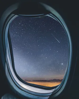 飞机窗口 流星 星空_1