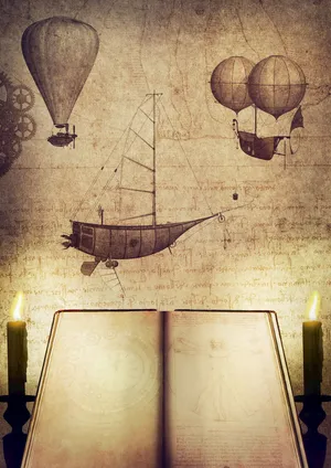 达 · 芬奇 空中游艇 画作